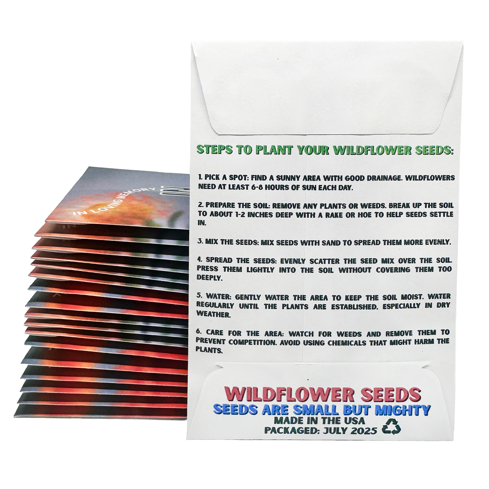 sympathy seeds to plant In Loving Memory Wildflower Seed Packets Funeral Gift Sympathy Remembr – Custom Blume