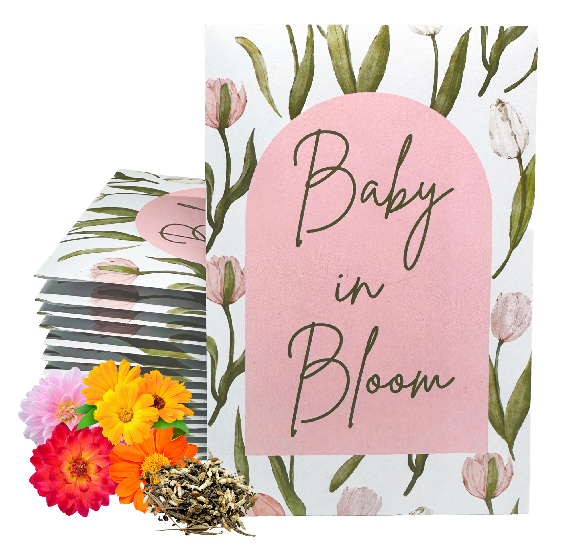 Baby In Bloom Wildflower Seed Packets Blue Boy Baby Shower Party Favor Pink Girl