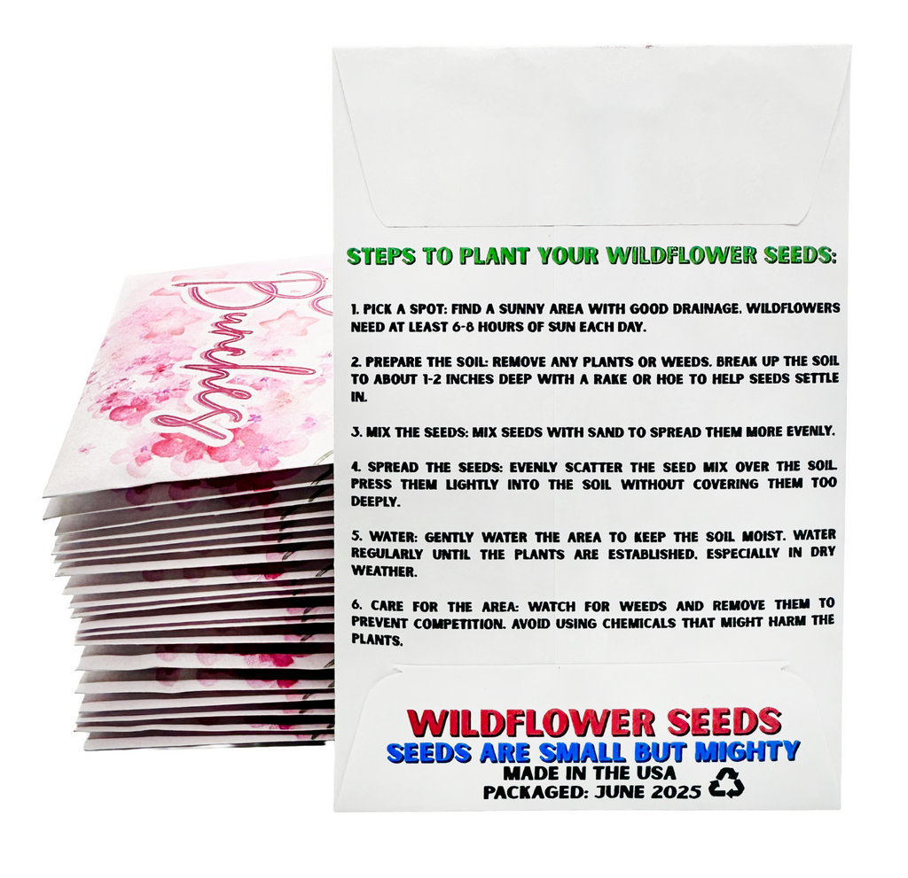 Thank You Bunches Wildflower Seed Packets Pink Cursive