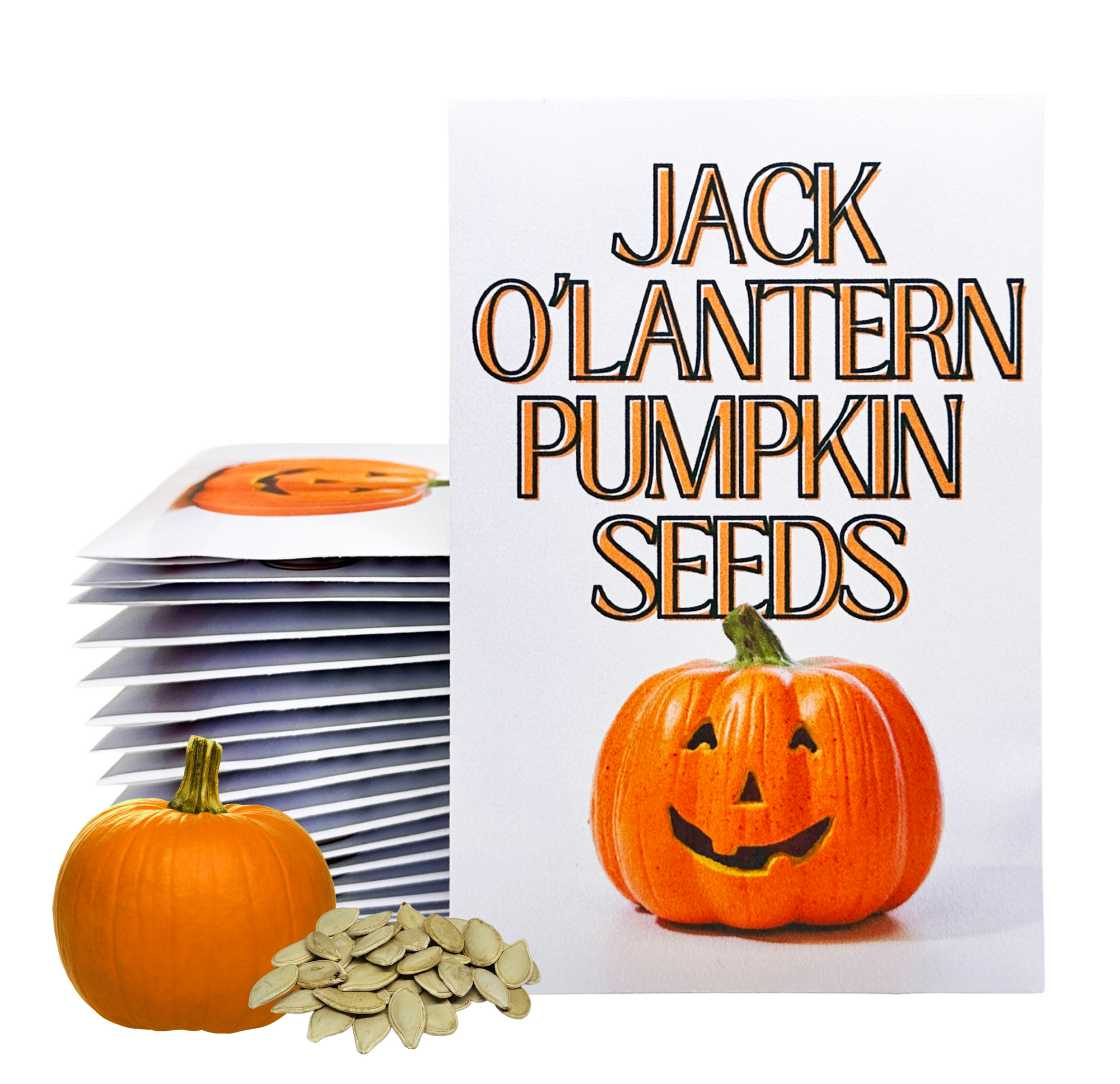 Jack O'Lantern Pumpkin Seeds for Planting - Bulk Party Favors Grow Garden Carved