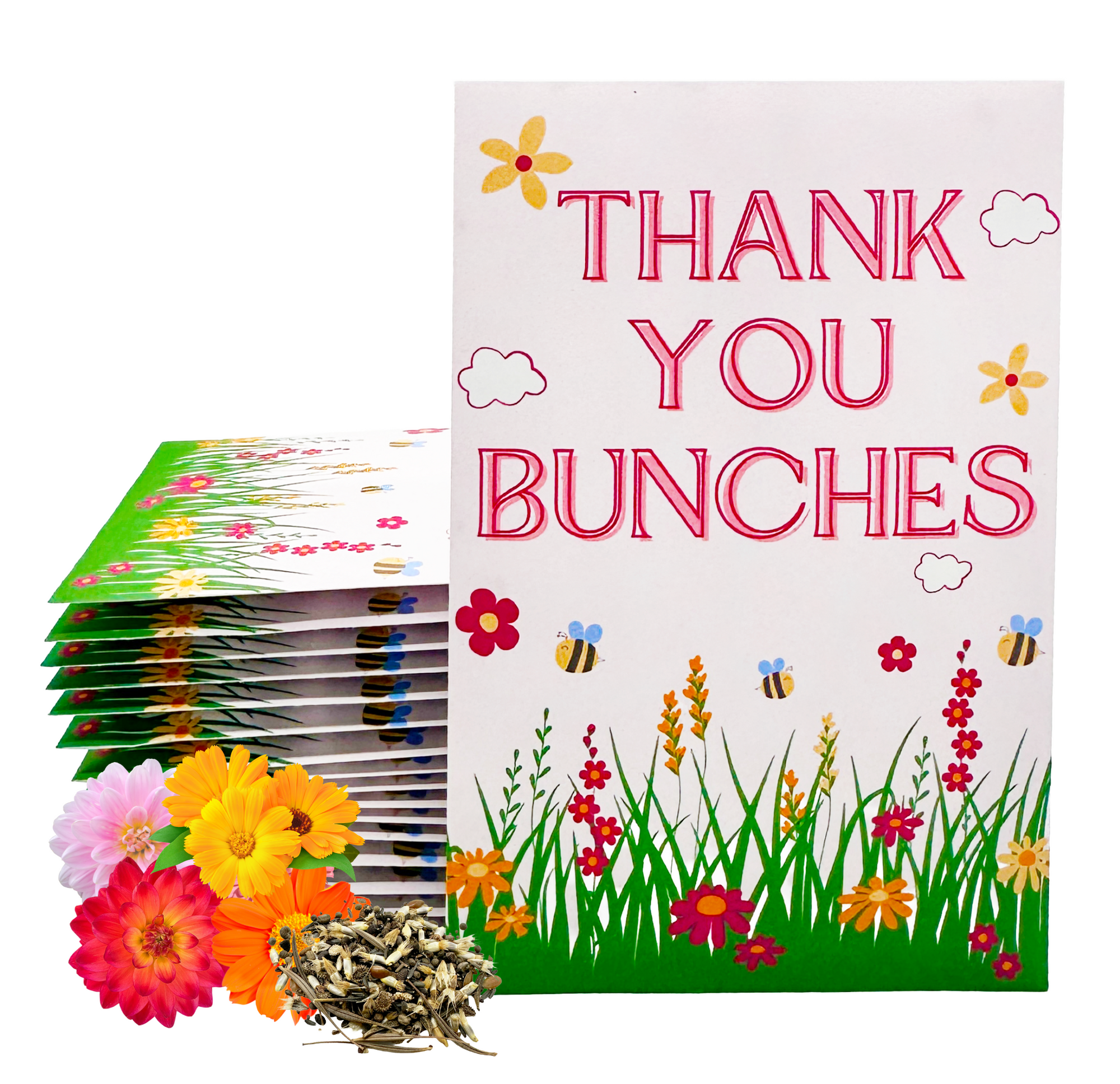wildflower seed thank you cards Thank You Bunches Wildflower Seed Packets Greeting Card Alternative Be – Custom Blume