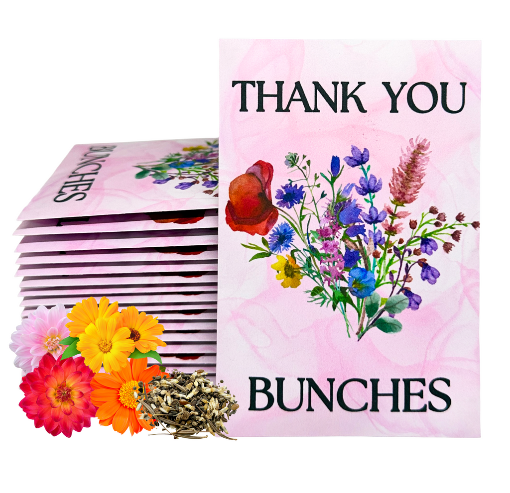 Thank You Bunches Wildflower Seed Packets Pink Bouquet