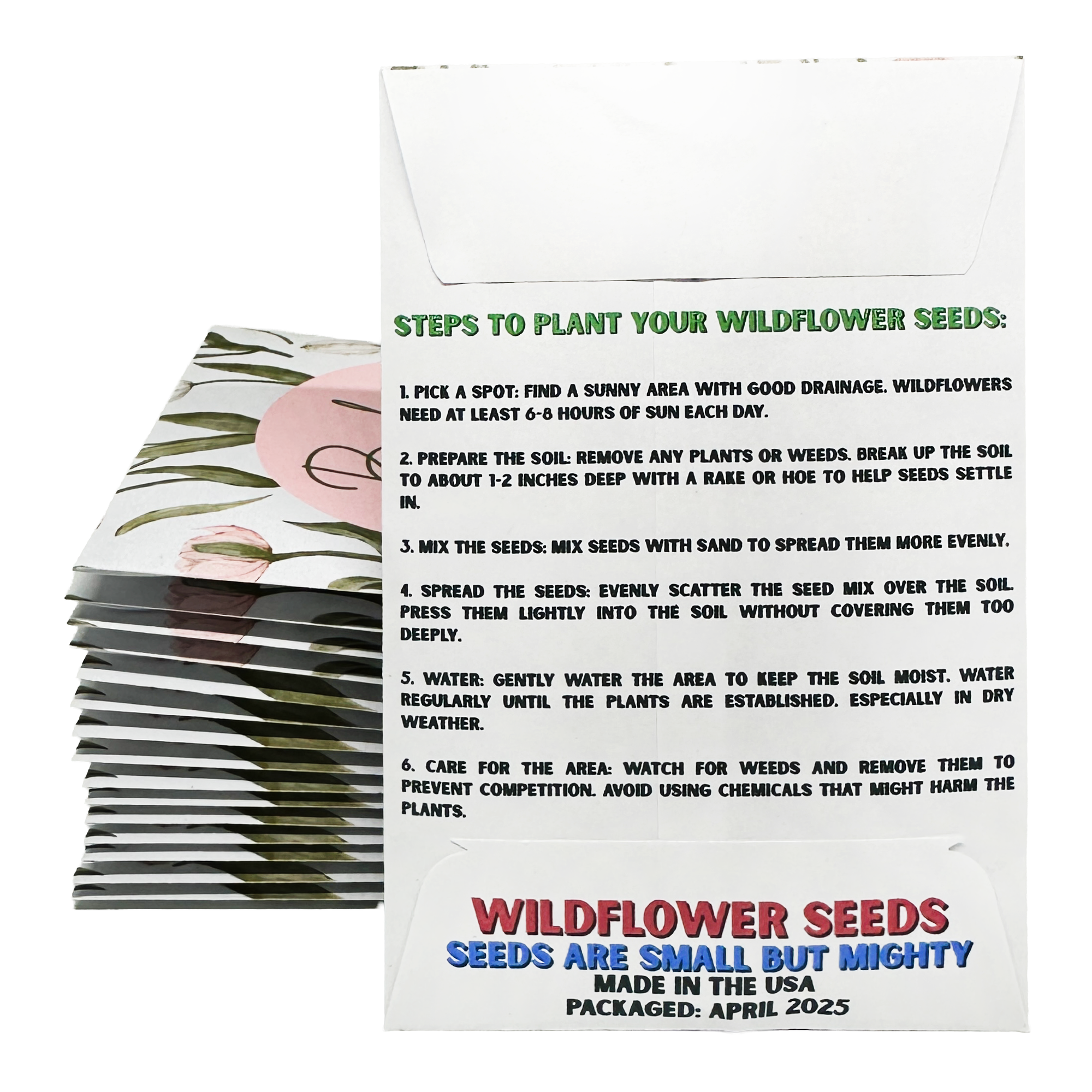 Baby In Bloom Wildflower Seed Packets Blue Boy Baby Shower Party Favor Pink Girl